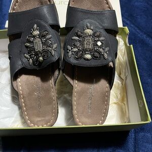 Naturalizer Black Embellished Mules